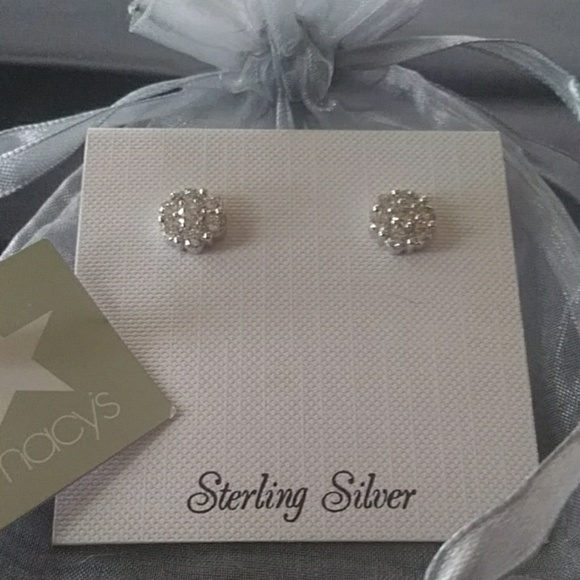 **GREAT GIFT** STERLING SILVER W/CZ DIAMONDS - Picture 1 of 5